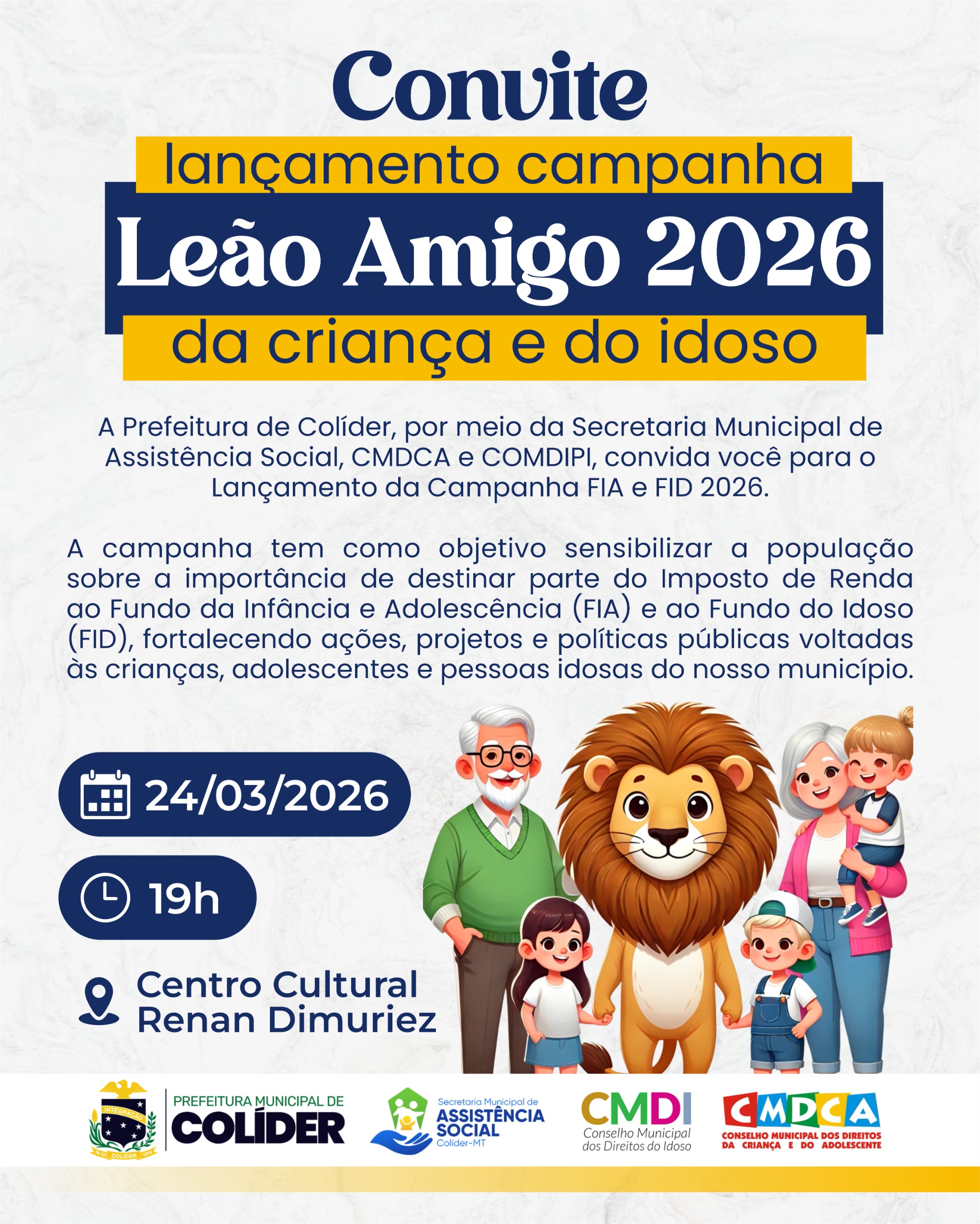 Lançamento da Campanha Leão Amigo 2026 da criança e do idoso.